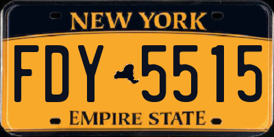 NY license plate FDY5515