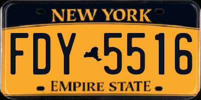 NY license plate FDY5516
