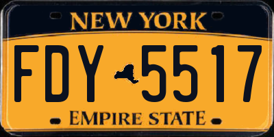NY license plate FDY5517