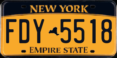 NY license plate FDY5518