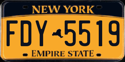 NY license plate FDY5519