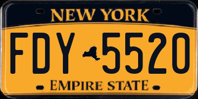 NY license plate FDY5520