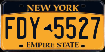 NY license plate FDY5527