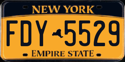 NY license plate FDY5529