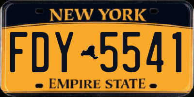 NY license plate FDY5541
