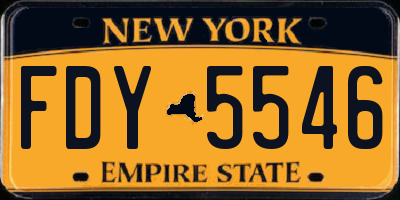 NY license plate FDY5546