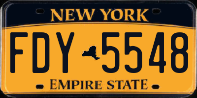 NY license plate FDY5548