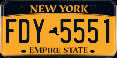 NY license plate FDY5551