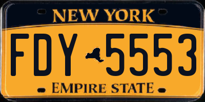 NY license plate FDY5553