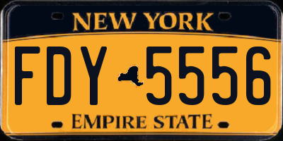 NY license plate FDY5556