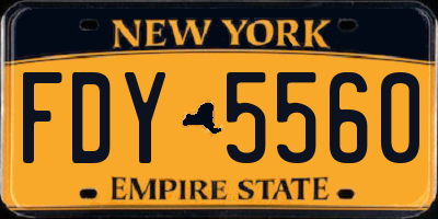 NY license plate FDY5560