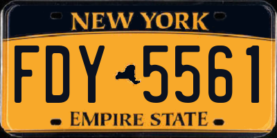 NY license plate FDY5561