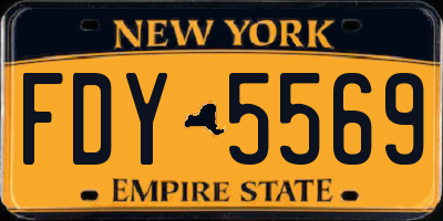 NY license plate FDY5569