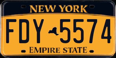 NY license plate FDY5574