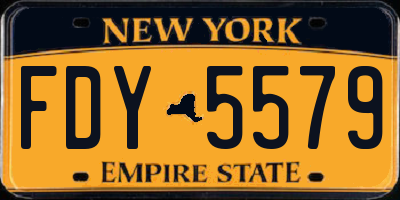 NY license plate FDY5579
