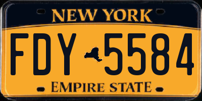NY license plate FDY5584