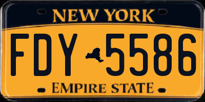 NY license plate FDY5586