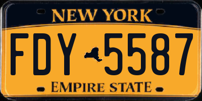NY license plate FDY5587
