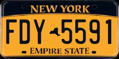 NY license plate FDY5591