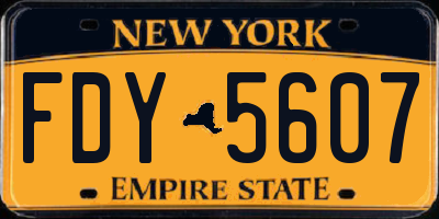 NY license plate FDY5607
