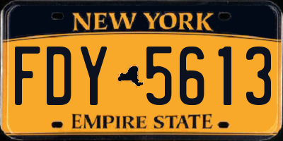 NY license plate FDY5613