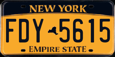 NY license plate FDY5615