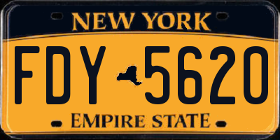 NY license plate FDY5620