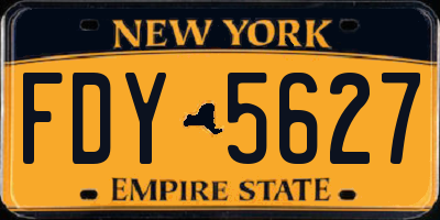NY license plate FDY5627