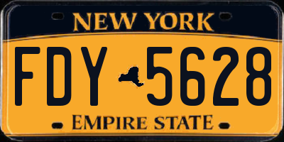 NY license plate FDY5628