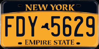 NY license plate FDY5629