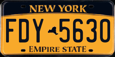 NY license plate FDY5630