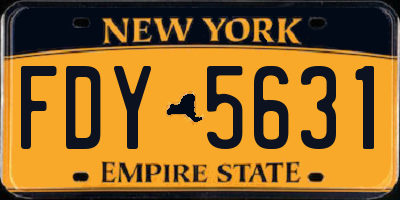 NY license plate FDY5631