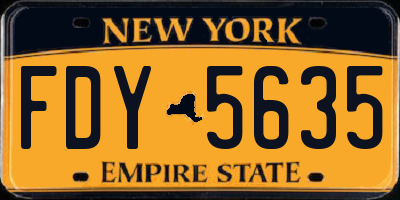 NY license plate FDY5635
