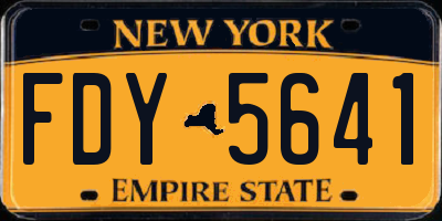 NY license plate FDY5641