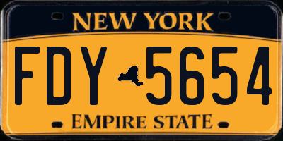 NY license plate FDY5654