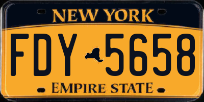 NY license plate FDY5658