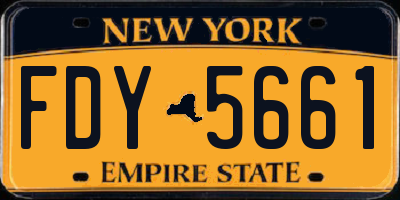 NY license plate FDY5661