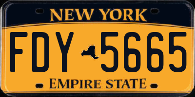 NY license plate FDY5665