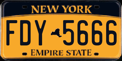 NY license plate FDY5666