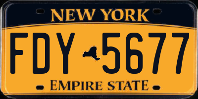 NY license plate FDY5677