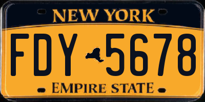 NY license plate FDY5678