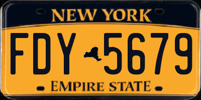 NY license plate FDY5679