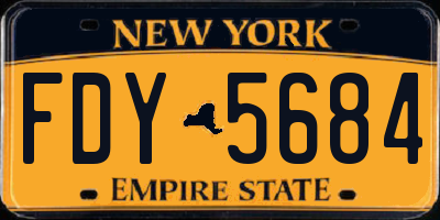 NY license plate FDY5684