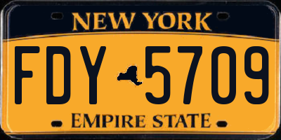 NY license plate FDY5709
