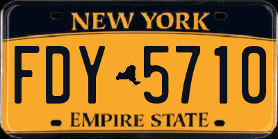 NY license plate FDY5710