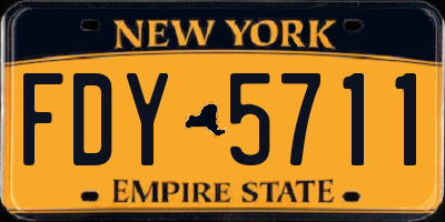 NY license plate FDY5711