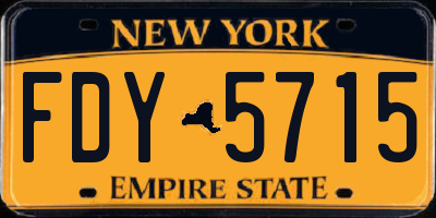 NY license plate FDY5715