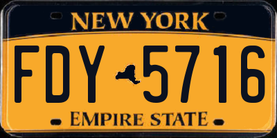 NY license plate FDY5716