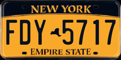NY license plate FDY5717