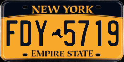 NY license plate FDY5719